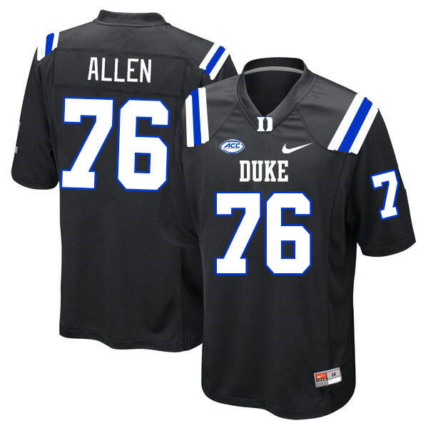 Men #76 Gemyel Allen Duke Blue Devils College Football Jerseys Stitched-Black